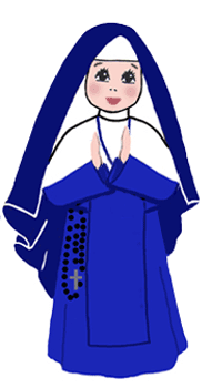 Page not found - helpful little nun in blue