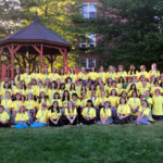 Group picture of Camp St. Philomena campers and staff at Mount St. Michael, Spokane.