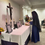 Preparing the altar for Father