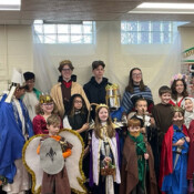 Students of St. Joseph's Academy (Wayne, Michigan) celebrate All Saints’ Day by dressing as saints. All Saints' Day celebration - St. Joseph's Academy, Wayne, Michigan