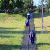 Nuns on stairs