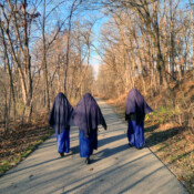 The Sisters from our two convents in Michigan are able to get together for a visit now and then. Here they are out for a walk near the convent in Middleville.