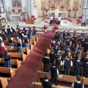 The closing Mass of Catholic Schools week was a high Mass on the Feast of St. John Bosco, sung by the entire student body.