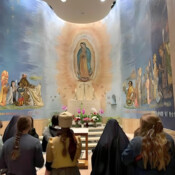 Sr. Maria Regina and students from St. Mary’s (Tacoma, Washington) visit the National Shrine of the Immaculate Conception while in Washington, D.C., for the March for Life.