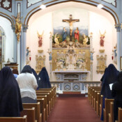 Father Philip and Thomas were joined by the ladies and Sisters for the chanting of Compline on the feast of the Assumption during the retreat at Mount St. Michael.