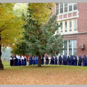 Our traditional procession of the Infant of Prague on the feast of Christ the King was more significant this year as the Infant is “in charge” of the novitiate renovations.