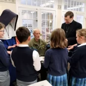 Twice a month, the Sisters from Maine and Father Gabriel Lavery, CMRI, visit a local retirement home to pray the Rosary and visit with the residents.