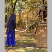 Fall is a perfect time to visit the outdoor Stations of the Cross at St. Anne’s Shrine (Sturbridge, Massachusetts).