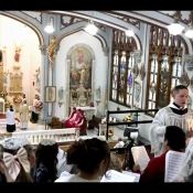 View from the choir loft of the Pontifical High Mass by His Excellency, the Most Rev. Mark A. Pivarunas.