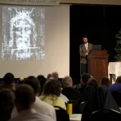 Mr. Sam Thomsen gives a presentation on the Holy Shroud of Turin.