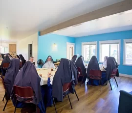 After the procession, the Sisters who had come from the motherhouse in Spokane stayed to eat their breakfast in the commodious new convent.